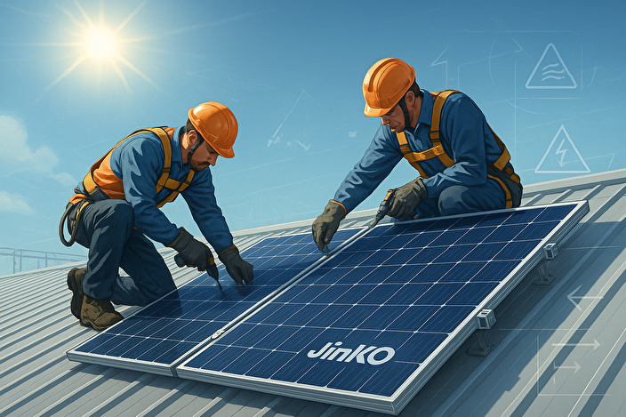 نکات کلیدی نصب پنل خورشیدی بر اساس راهنمای رسمی پنل‌های Jinko Solar