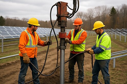 فونداسیون نیروگاه خورشیدی در خاک‌های شور و خورنده